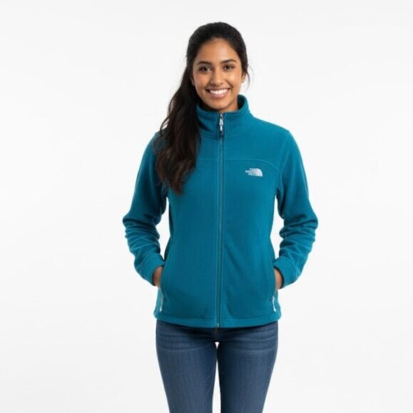 The North Face Women's Teal Fleece Full-Zip Jacket Size Medium - Picture 1 of 13